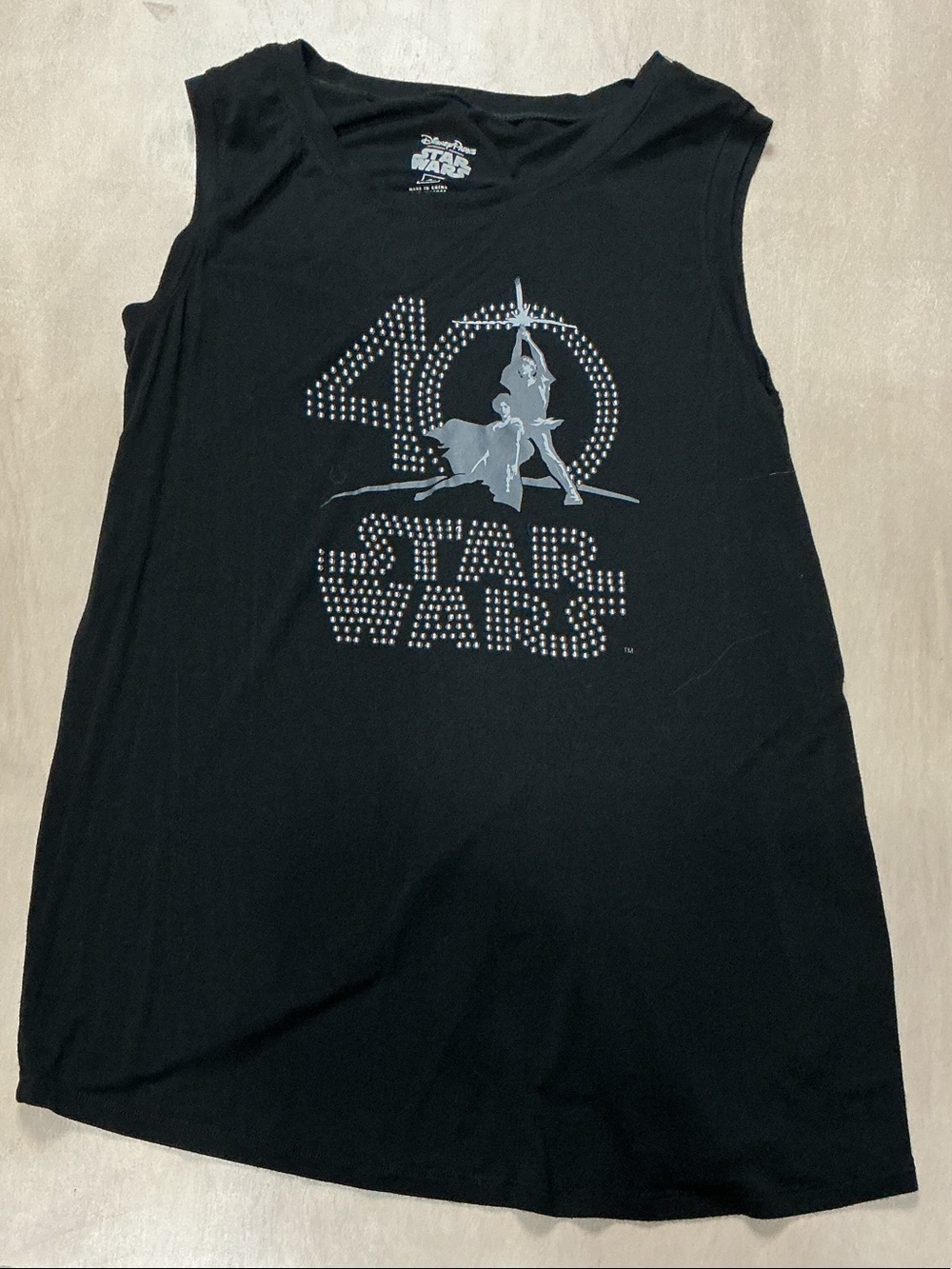 Star Wars Black Women's 40th Anniversary Studded Tank Size Medium